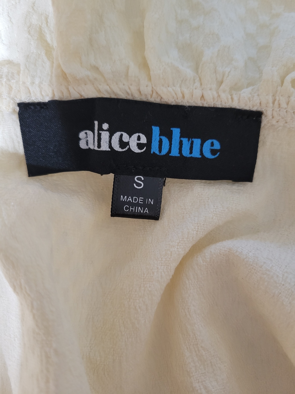 Alice Blue Cream Textured Ruffle Button-Down Blouse - Picture 5 of 5